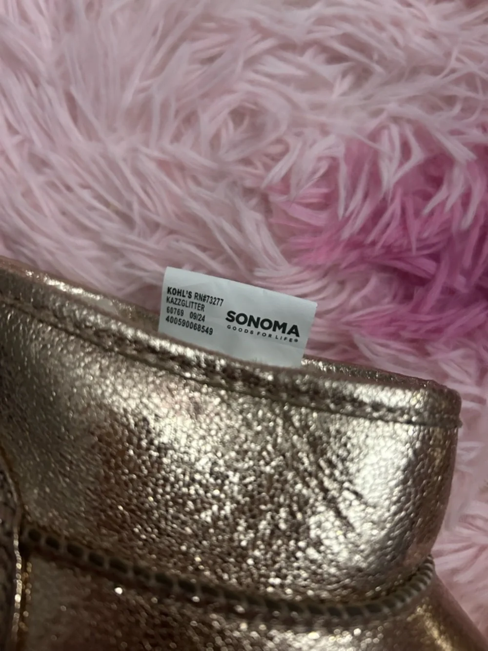 Sonoma Metallic Rose Gold Kids Ankle Boots